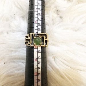 Vintage Men’s 18 KT HGE Gold Plated Jadeite Fashion Ring Size 9.5